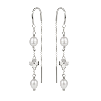 Clover and Pearl ørehænger sølv , fra Christina Jewelry & Watches